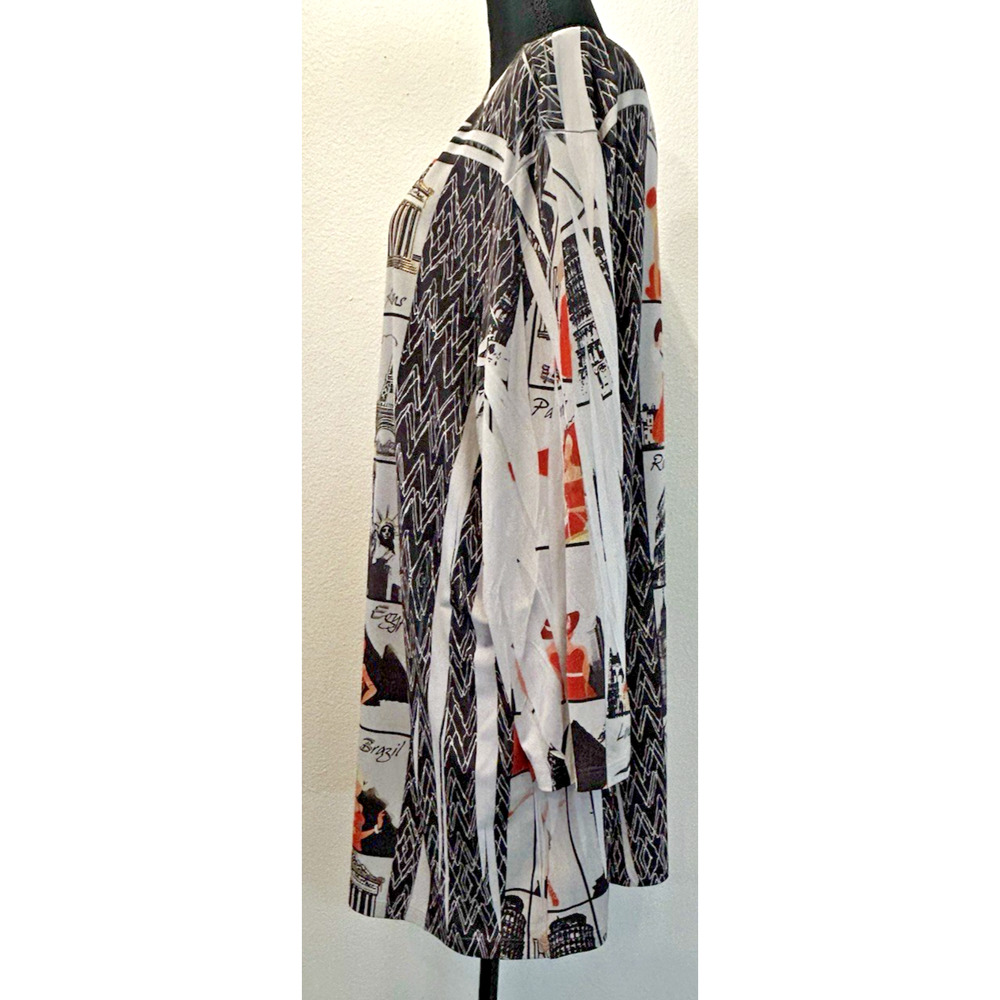 Investments World Traveler Tunic Top Plus Size 3X Paris London Graphic - Picture 3 of 10